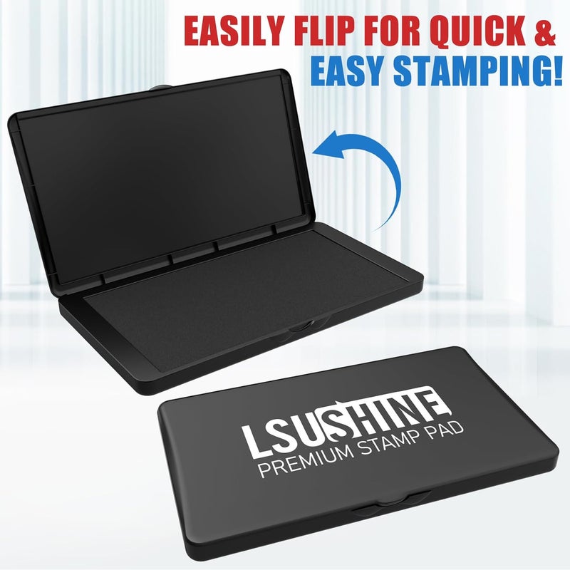 Lsushine Large Stamp Pad, 6.1 x 3.4 Inch Black Ink Pad Premium Quality Felt Pad Rubber Stamp Ink Pad for Office, Home - Image 3